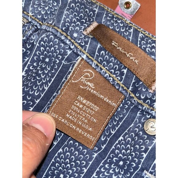 Paige Vintage Y2K  Blue Denim Canyon Low Rise Embroidered Flare Jeans Women's Si - Picture 11 of 12